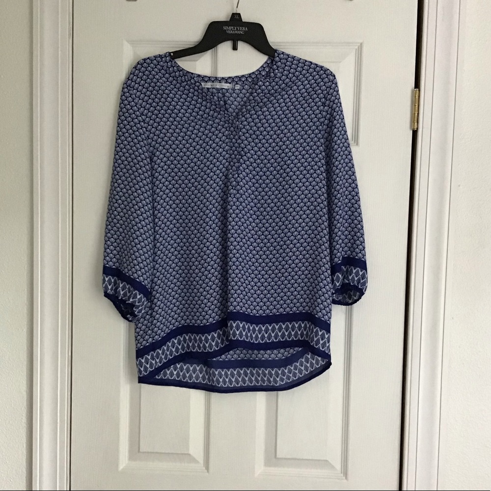 Violet & Claire blue and white blouse size M